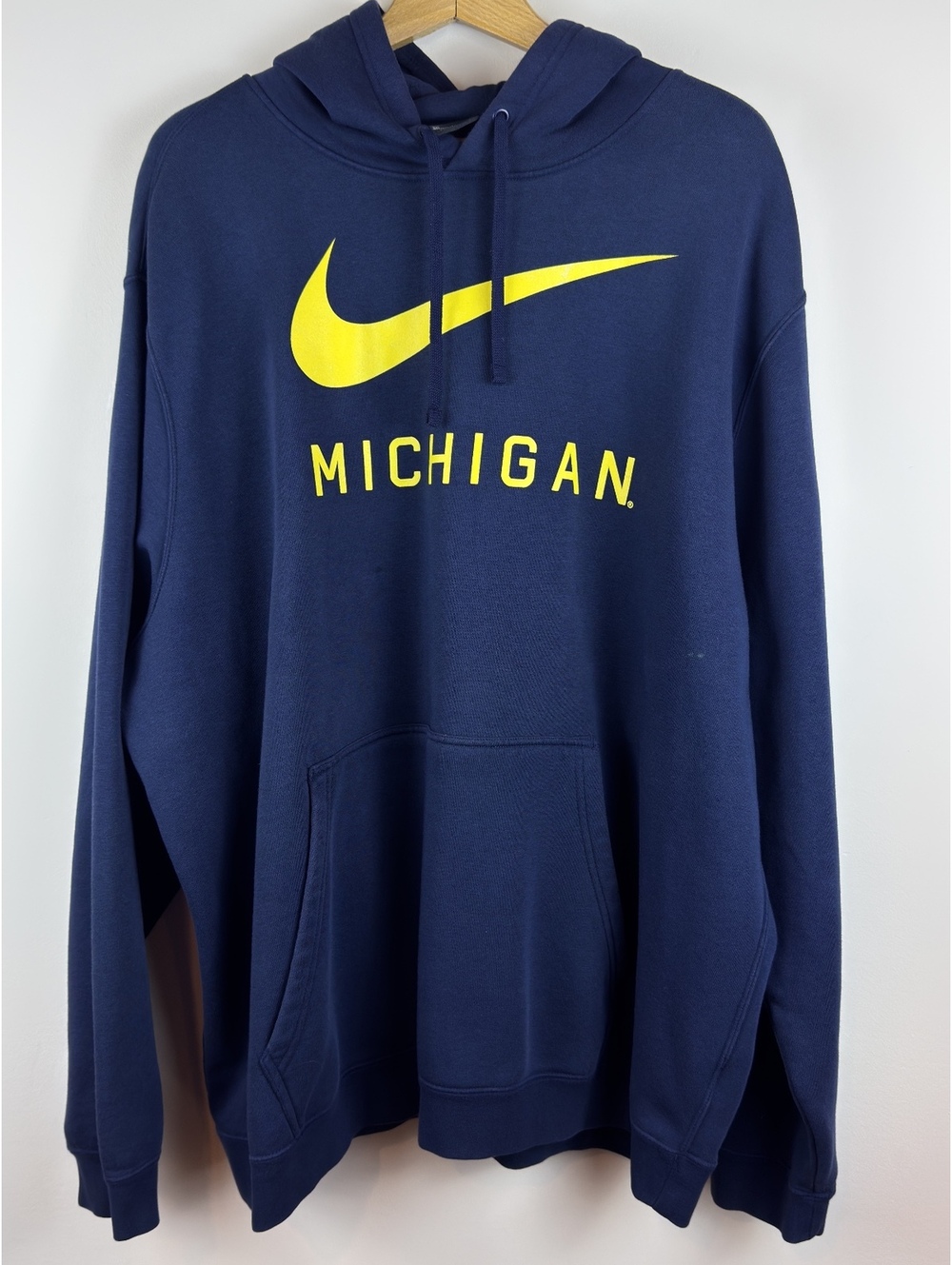 Nike Michigan Wolverines Club Fleece Hoodie Navy Yellow Men’s 3XL Oversized